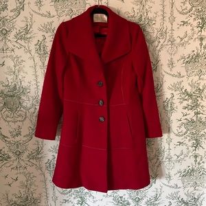Fleurette Red wool coat size 10